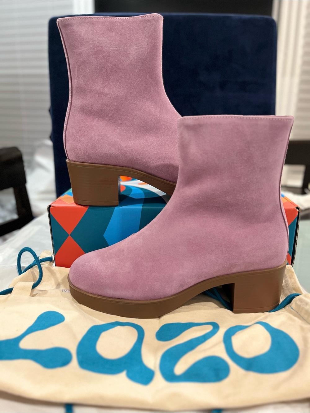 Lazo Siren Nebula Purple Suede Ankle Boots Women’s 7.5